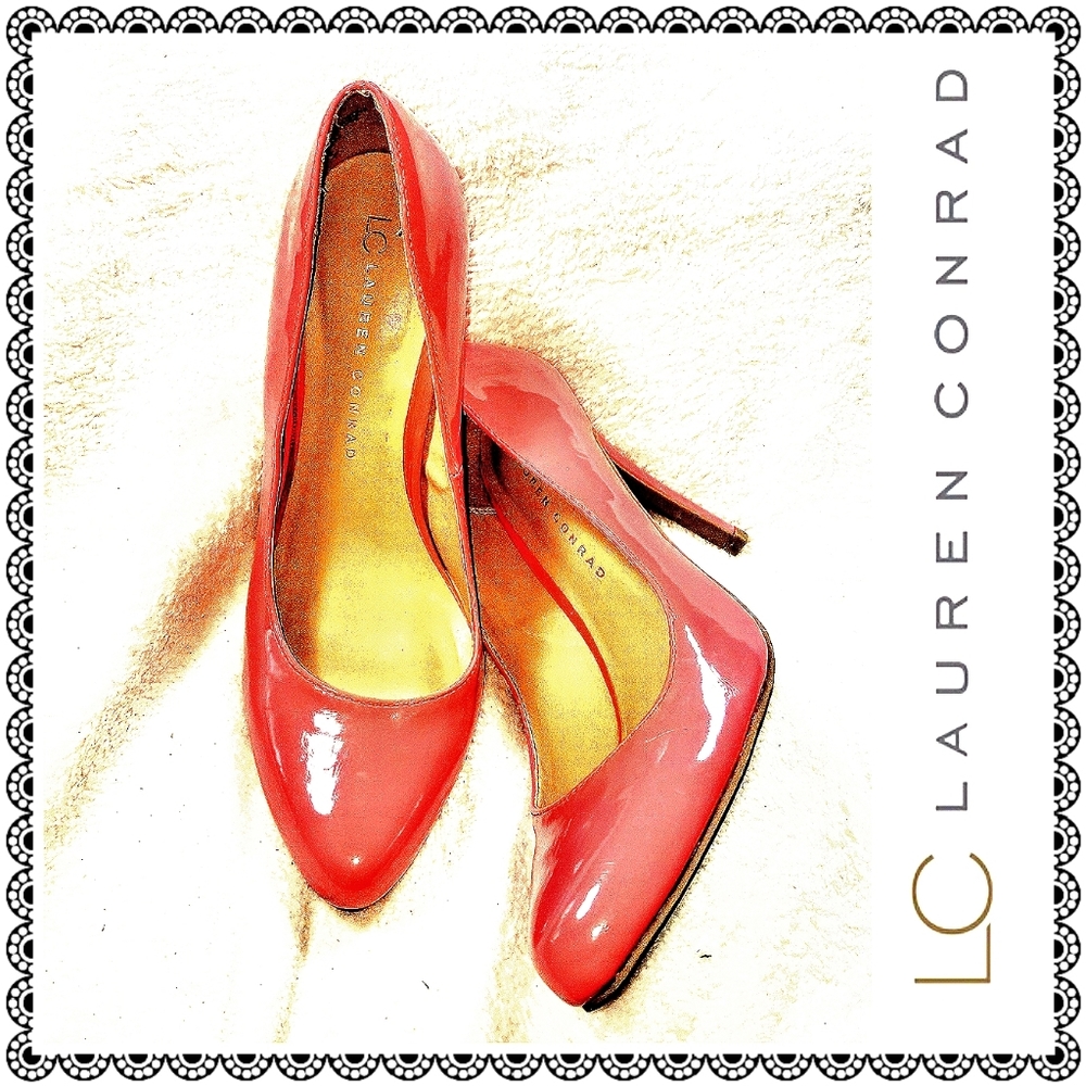 {LC Lauren Conrad} salmon-pink heels, sz 7.5